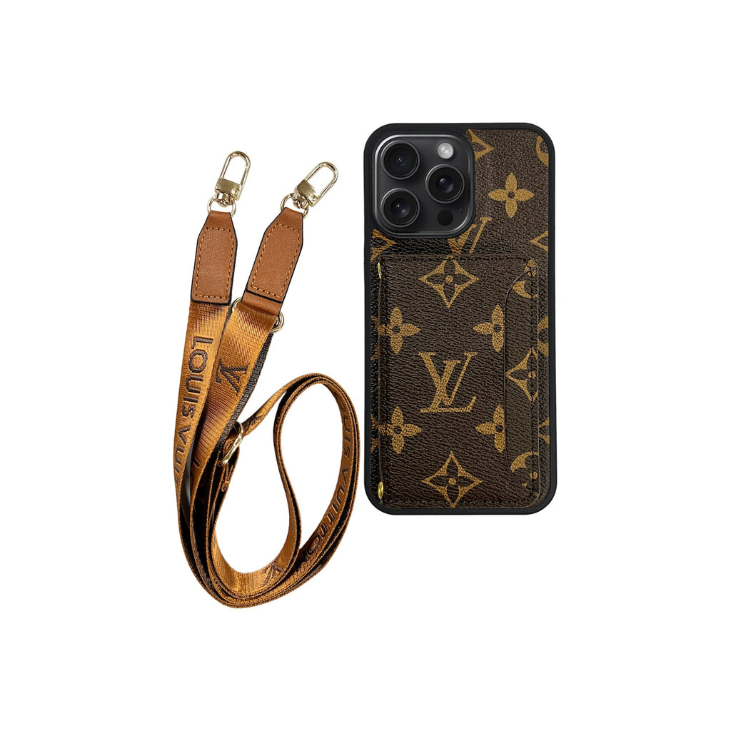 LV BROWN MONOGRAM CARDHOLDER FULLY COVERED LANYARD - foto 2